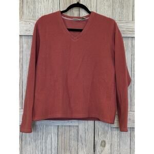 L.L Bean Pullover Long Sleeve Fleece Sweater Women's Size Medium Mauve Rose